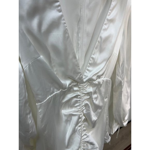 Princess Polly My City Satin White Mini Dress Sz 8 bride - Picture 9 of 11